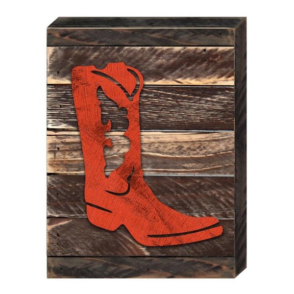 Designocracy Cowboy Boots Art on Board Wall Decor 9843708